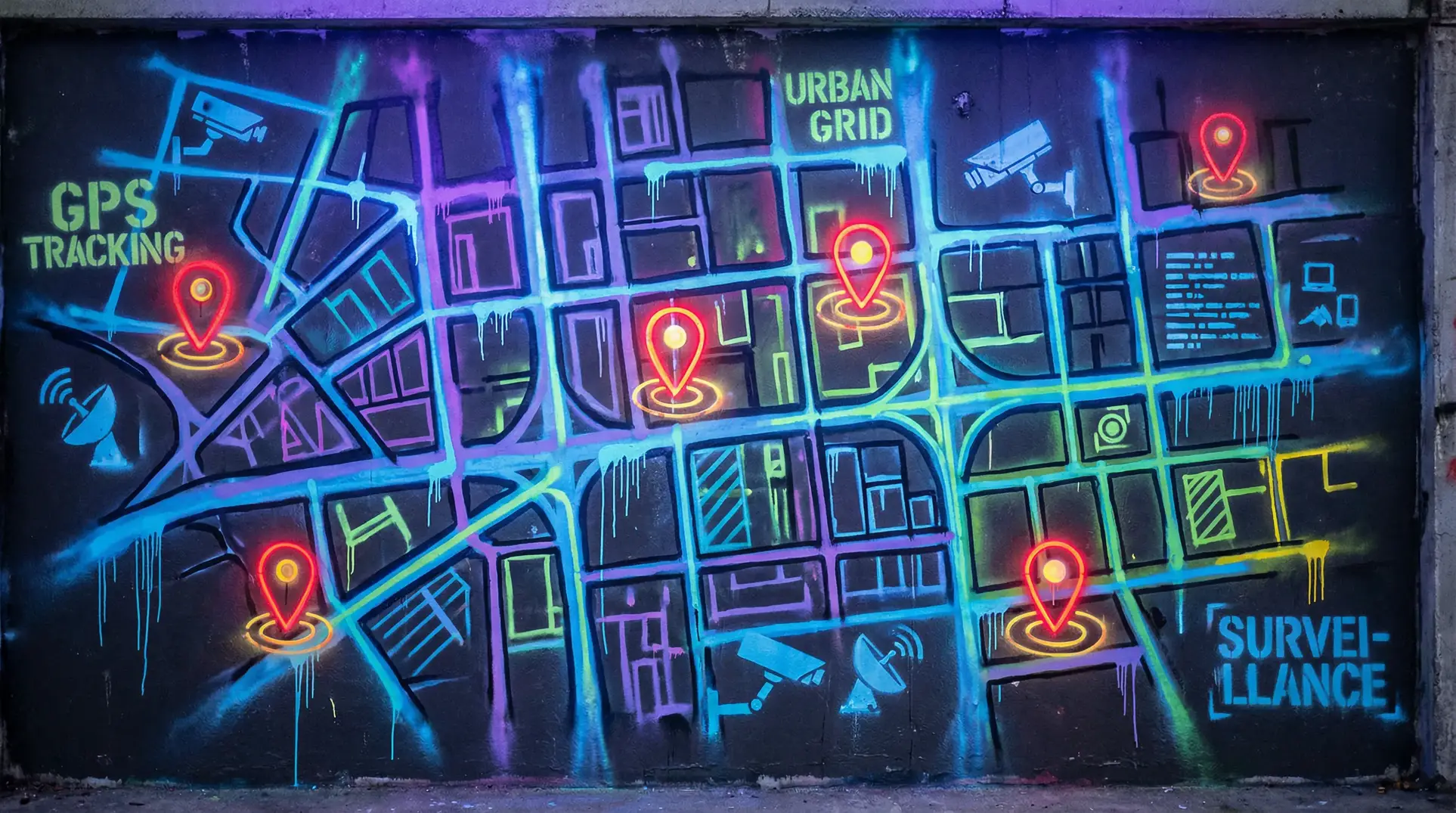 东南亚雏妓 狗仔追踪地图 - 城市涂鸦风格